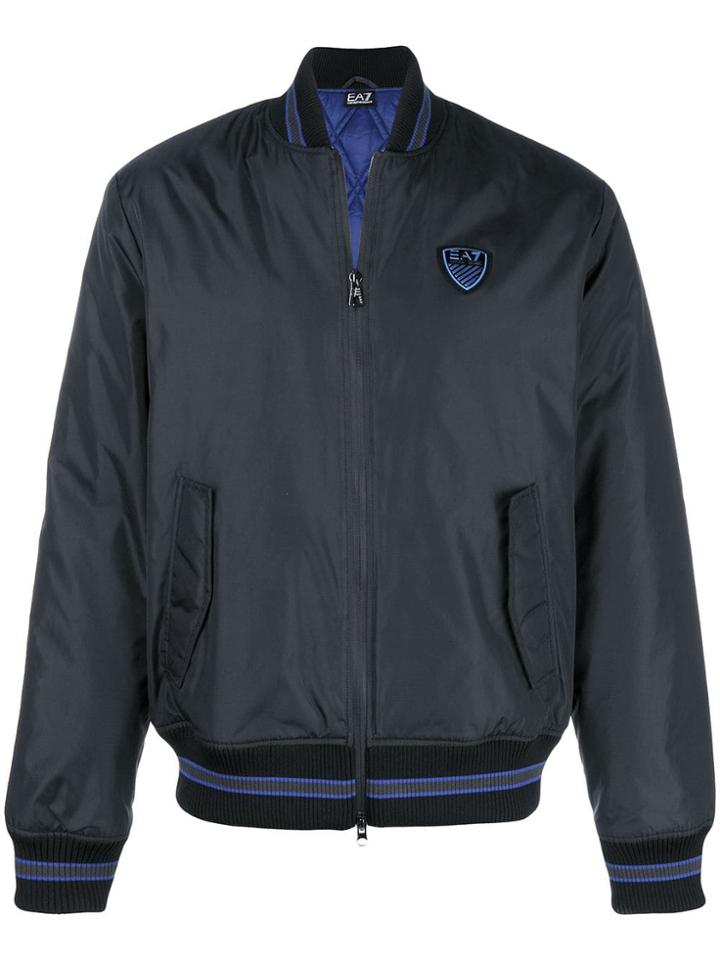Ea7 Emporio Armani Zipped Bomber Jacket - Blue