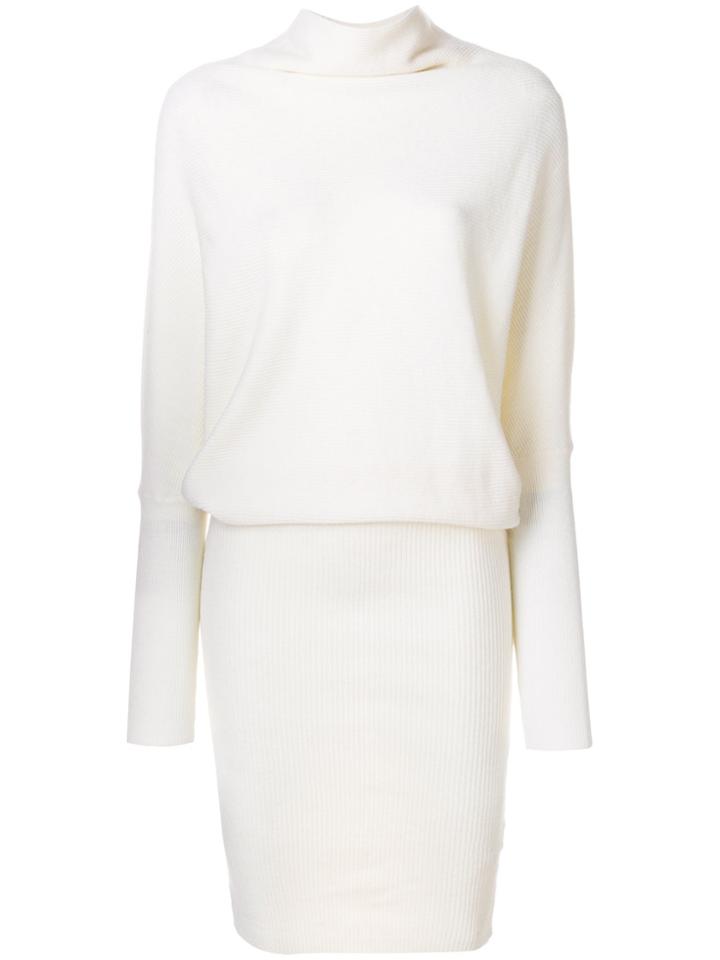 All Saints Loose Top Ribbed Sweater Dress - White