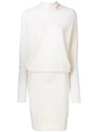 All Saints Loose Top Ribbed Sweater Dress - White