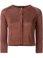 Roberto Collina Cropped Cardigan, Women's, Size: L, Brown, Viscose/polyester