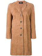 Luisa Cerano Suede Panels Coat - Brown