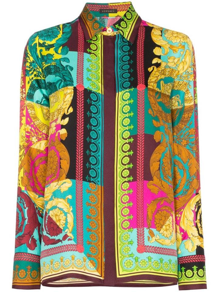 Versace Baroque Print Silk Shirt - Multicolour