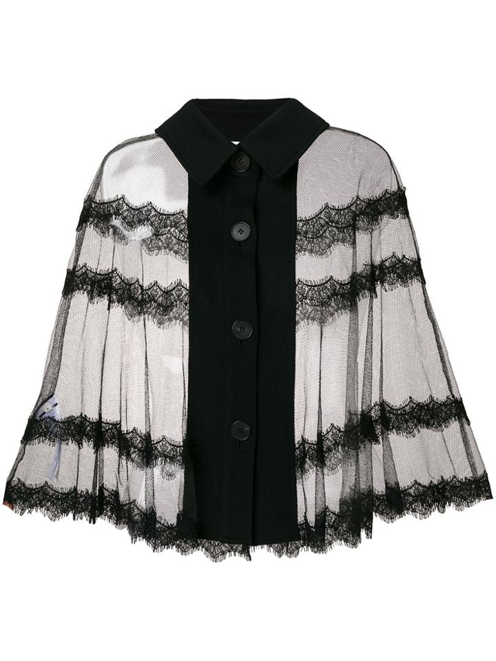 Mcq Alexander Mcqueen Sheer Lace Blouse - Black
