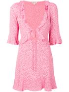 For Love And Lemons - Nostalgic Tie-front Dress - Women - Polyester/rayon - M, Pink/purple, Polyester/rayon