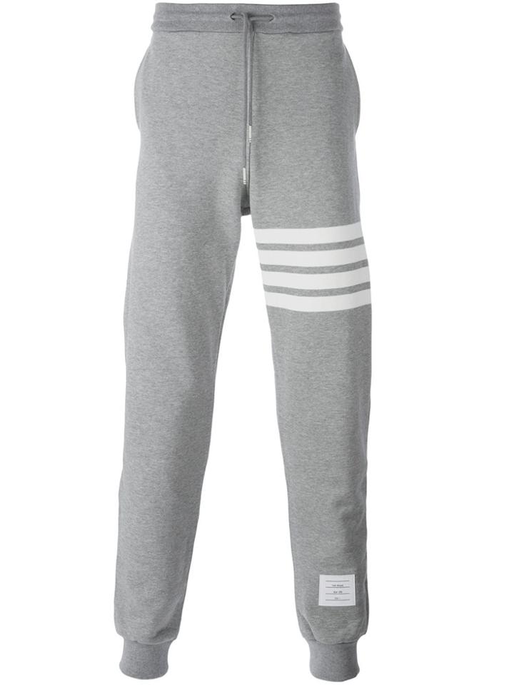 Thom Browne Sweatpant With Engineered 4-bar Stripe In Light Grey