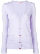 Tory Burch V-neck Button Cardigan - Purple