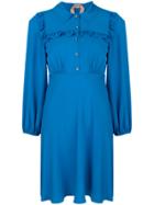 No21 Ruffle-trim Shirt Dress - Blue