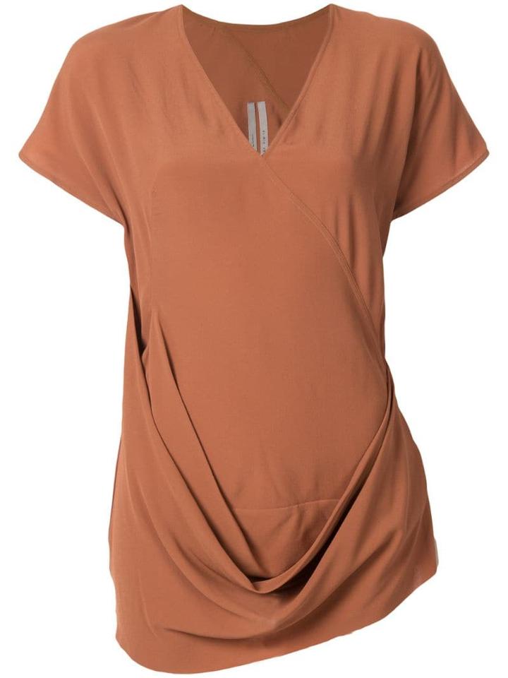 Rick Owens V-neck Draped Top - Brown