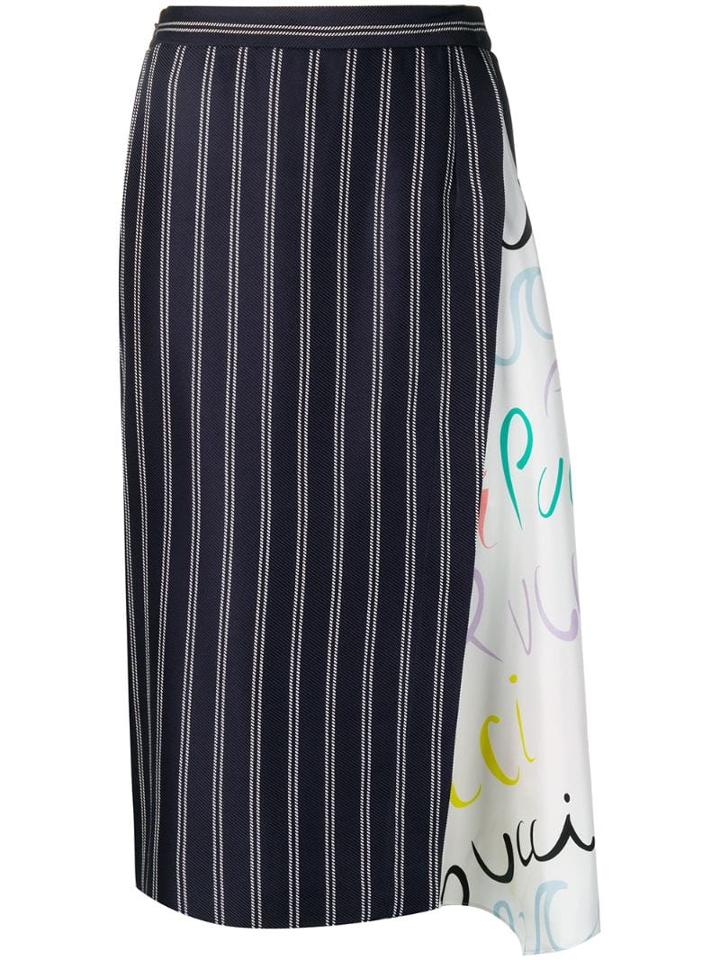 Emilio Pucci Pucci Pucci-print Insert Skirt - Blue