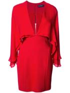 Haney V-neck Cape Dress - Red