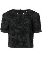 Josie Natori 3d Cut Out Flower Detail T-shirt - Black