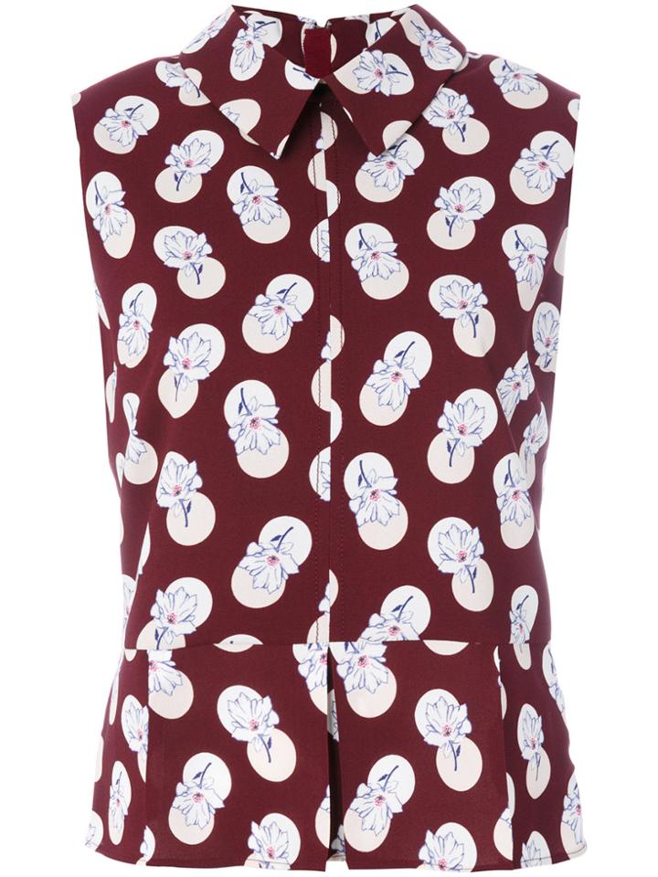 Carven Floral Dots Blouse - Red