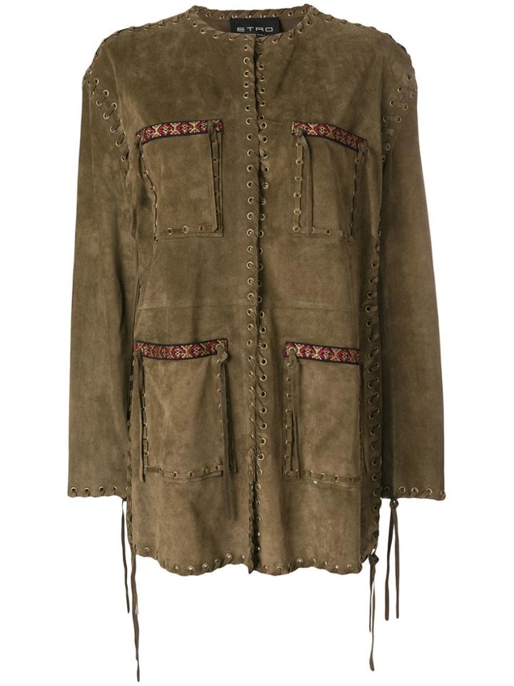 Etro Woven Safari Jacket - Brown