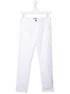 Emporio Armani Kids Slim-fit Chino Trousers - White