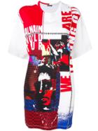 Balmain Graphic Print Oversized T-shirt - Red