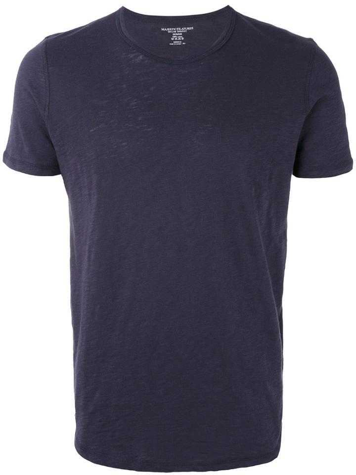 Majestic Filatures - Short Sleeve T-shirt - Men - Cotton - M, Blue, Cotton