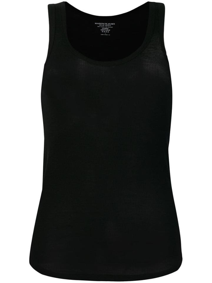 Majestic Filatures Ribbed Tank Top - Black