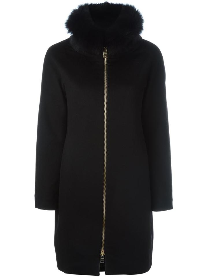 Herno Detachable Fox Fur Collar Coat