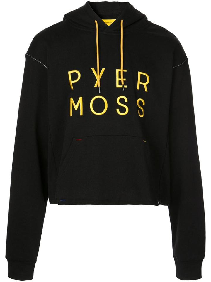 Pyer Moss Logo Embroidered Hoodie - Black