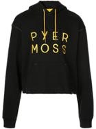 Pyer Moss Logo Embroidered Hoodie - Black