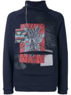 Emporio Armani Printed High Neck Sweatshirt - Blue