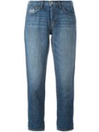 J Brand Stonewash Effect Cropped Jeans, Women's, Size: 27, Blue, Cotton/linen/flax