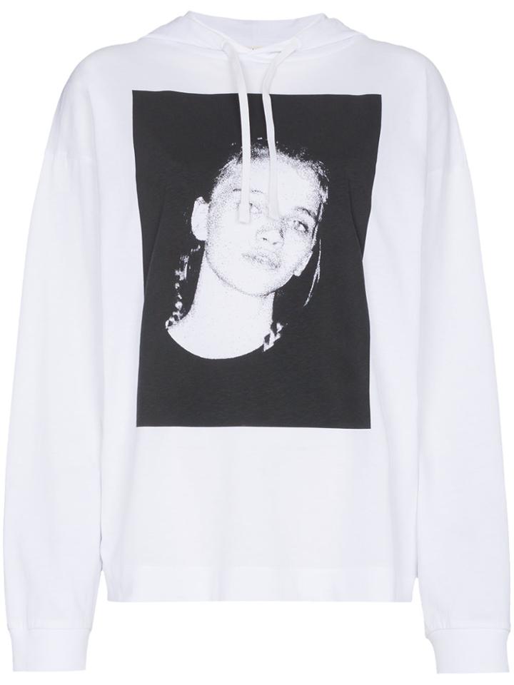 Alyx Stella Lucia Print Cotton Hoodie - White
