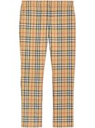Burberry Vintage Check Wool Cigarette Trousers - Yellow