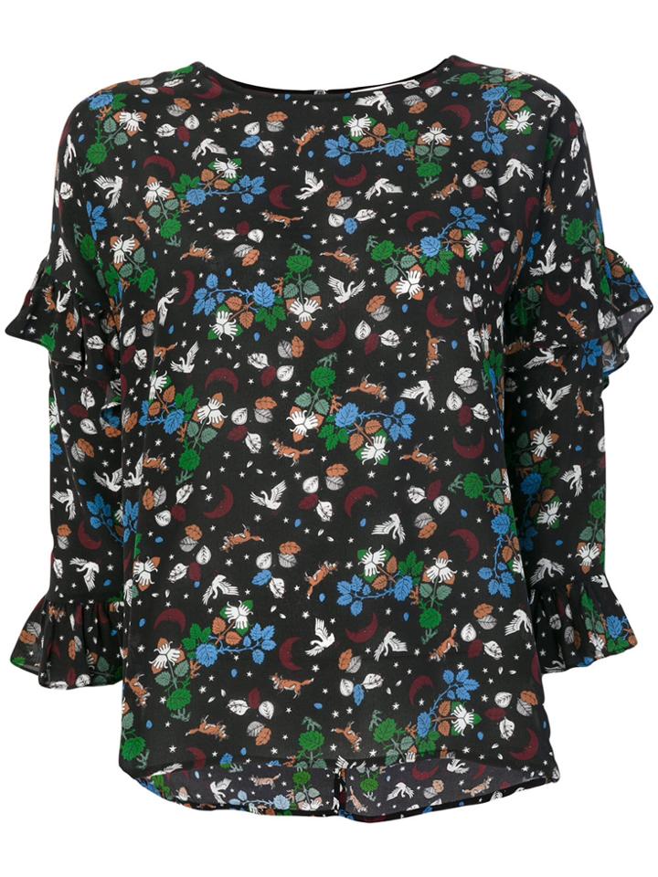 Essentiel Antwerp Floral Shift Blouse - Black