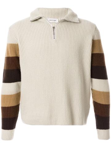 Ernest W. Baker Ribbed Panelled-sleeves Jumper - Neutrals