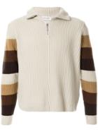 Ernest W. Baker Ribbed Panelled-sleeves Jumper - Neutrals