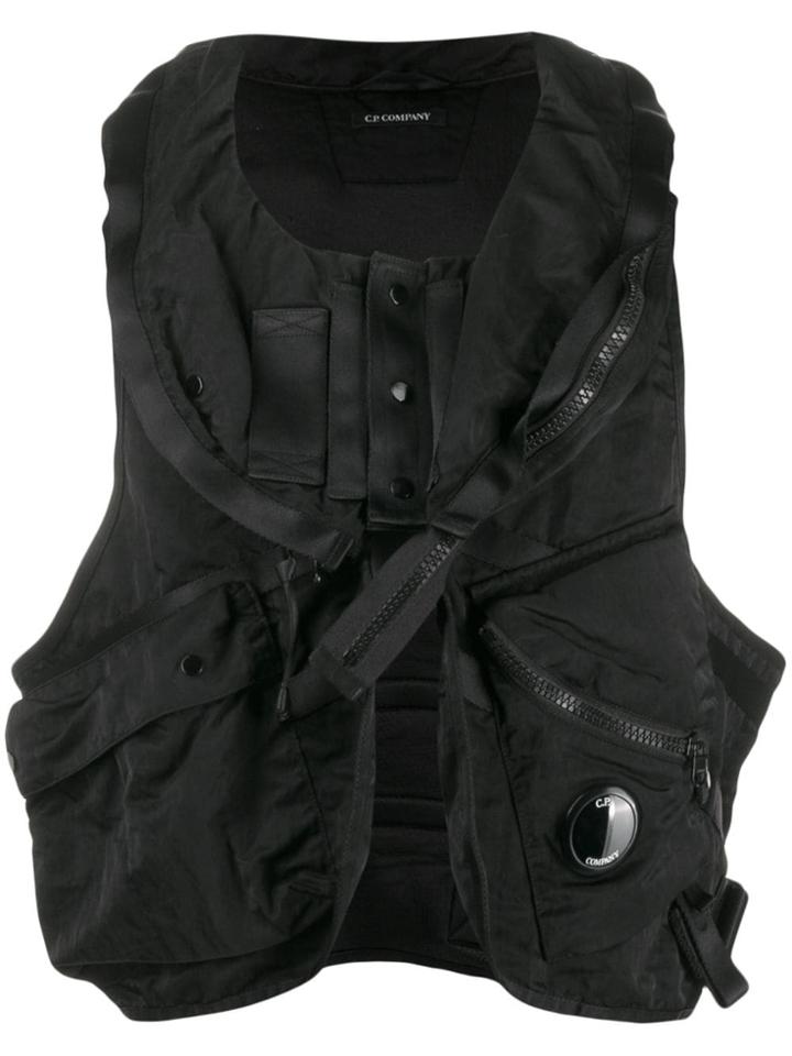 Cp Company Pocket-detail Gilet - Black