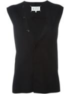 Maison Margiela Sleeveless Cardigan, Women's, Size: M, Black, Viscose/polyester