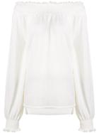 Laneus Off Shoulder Knitted Top - White