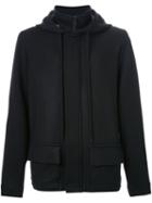 Bassike Bonded Zip Hooded Jacket, Men's, Size: Large, Black, Acrylic/virgin Wool/polyimide