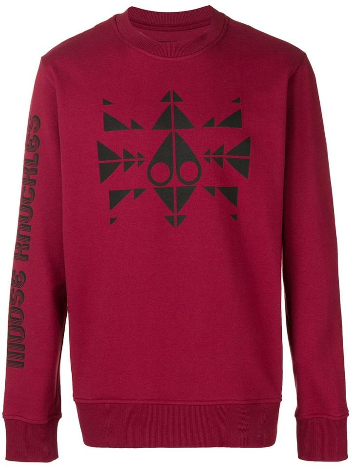 Moose Knuckles Graphic Print Sweatshirt - Red