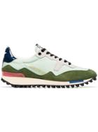 Golden Goose Green Low Top Lace Up Leather Sneakers