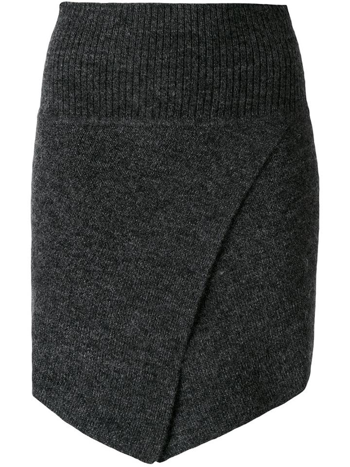 Isabel Marant Étoile - Asymmetric Fitted Mini Skirt - Women - Spandex/elastane/wool - 40, Grey, Spandex/elastane/wool