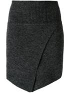 Isabel Marant Étoile - Asymmetric Fitted Mini Skirt - Women - Spandex/elastane/wool - 40, Grey, Spandex/elastane/wool