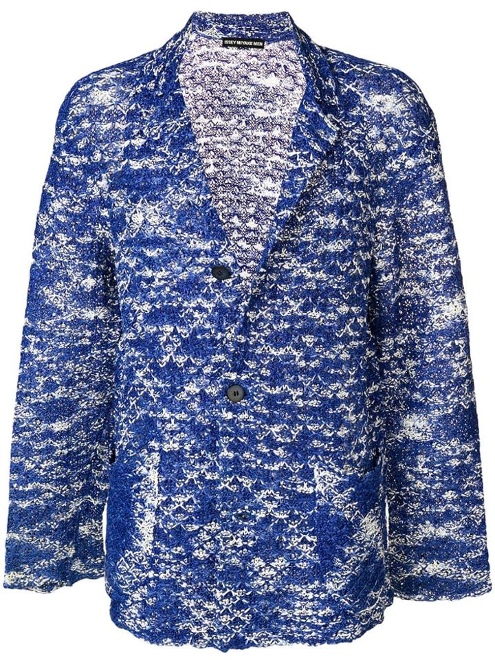 Issey Miyake Vintage Knitted Paper Jacket - Blue