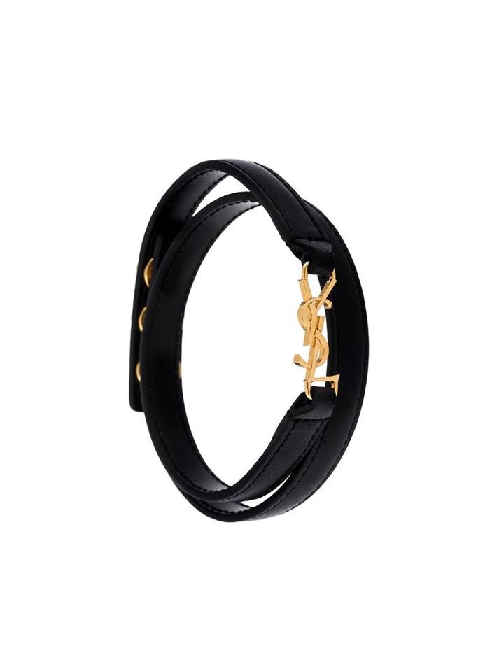 Saint Laurent 'ysl' Double Wrap Bracelet