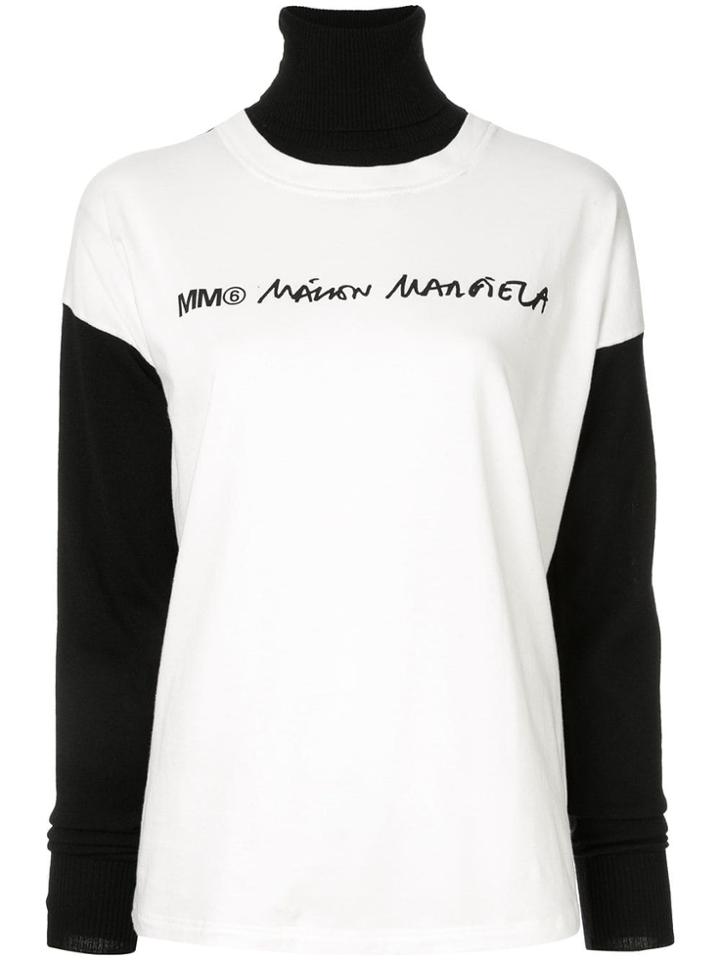 Mm6 Maison Margiela Logo Print Jumper - White