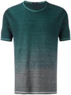 Roberto Collina - Gradient T-shirt - Men - Cotton/linen/flax - 50, Green, Cotton/linen/flax