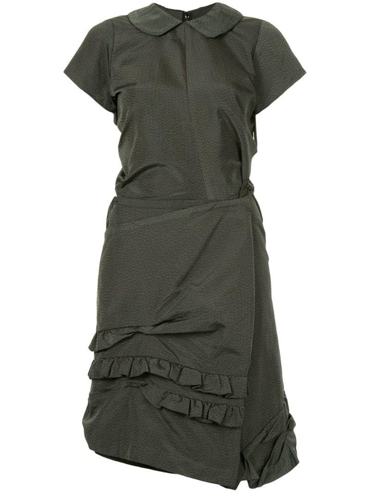 Comme Des Garçons Pre-owned Striped Twisted Dress - Black