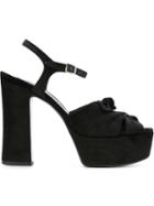Saint Laurent Candy Sandals, Women's, Size: 40.5, Black, Leather/velvet