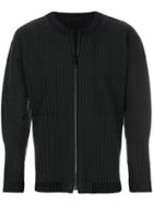 Homme Plissé Issey Miyake Zipped Ribbed Cardigan - Black