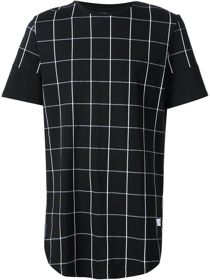 Stampd Checked Print T-shirt, Men's, Size: S, Black, Cotton