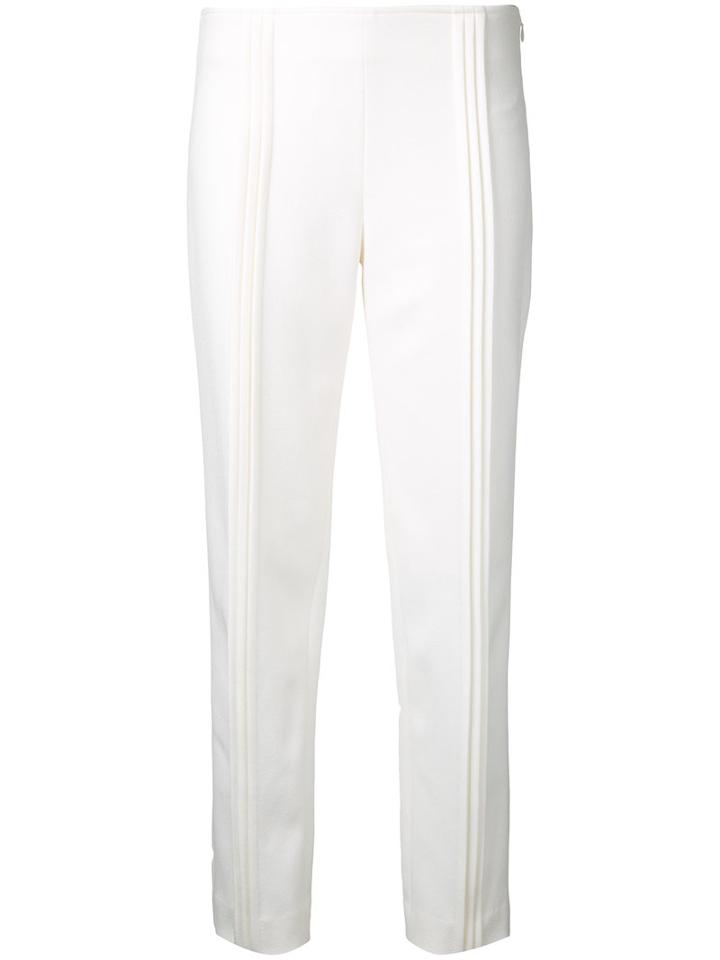 Donnah Mabel Ribbed Trim Pants, Women's, Size: 0, White, Polyester