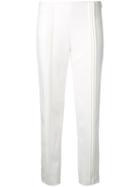 Donnah Mabel Ribbed Trim Pants, Women's, Size: 0, White, Polyester