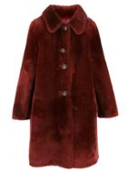 Desa 1972 Sheepskin Knee Length Coat - Red